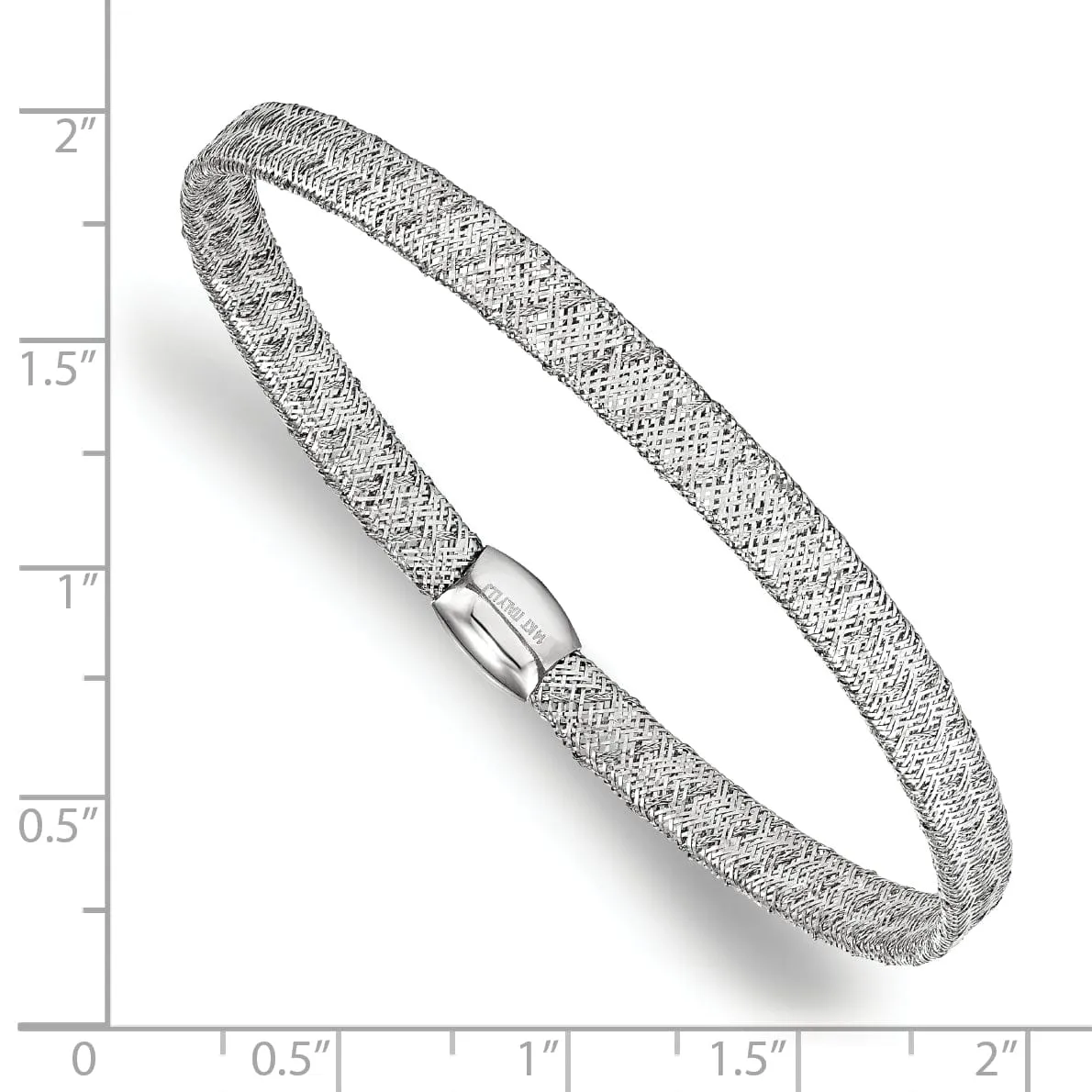 14k White Gold Fancy Stretch Bangle Bracelet