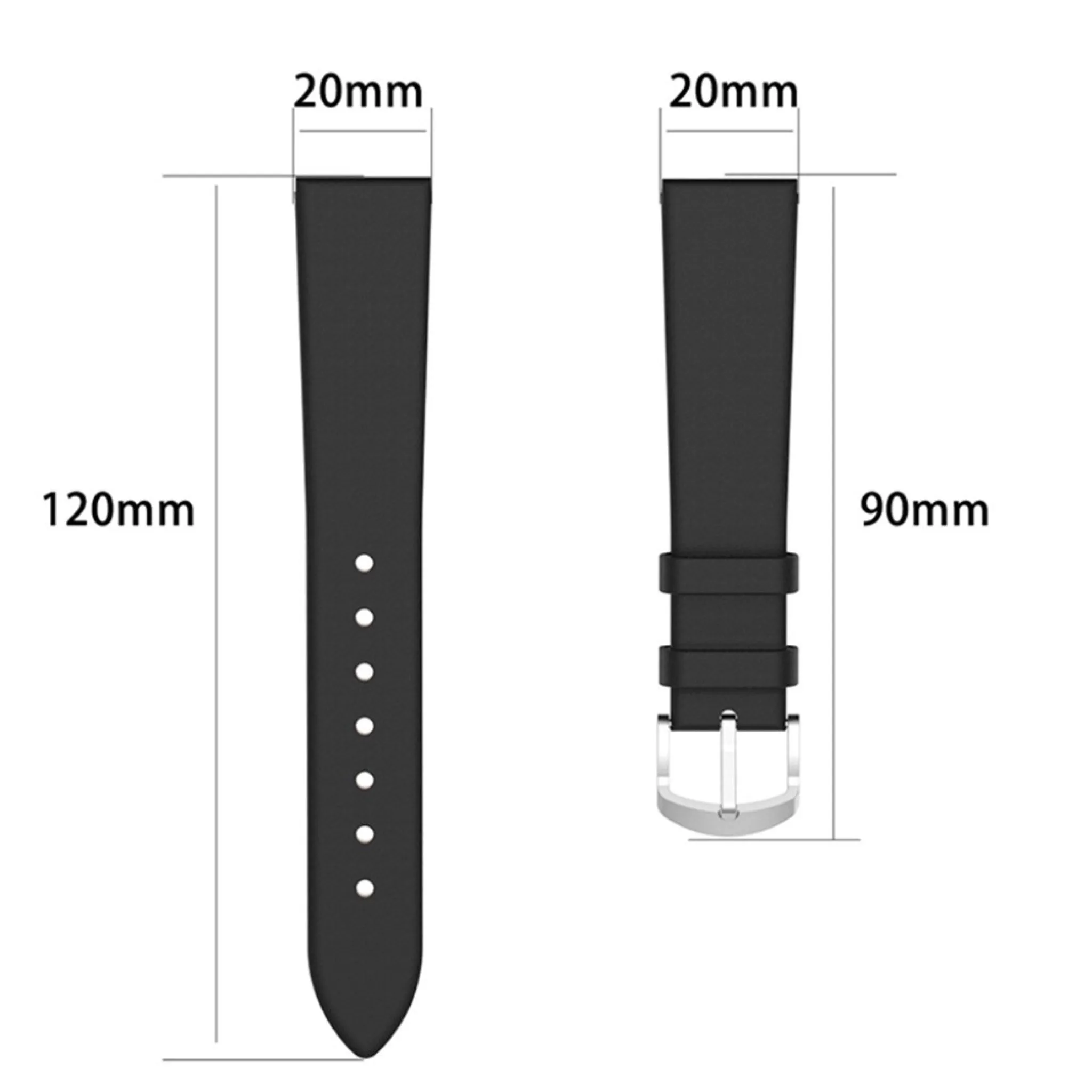20mm genuine leather watch strap for Samsung watch - Dark Blue
