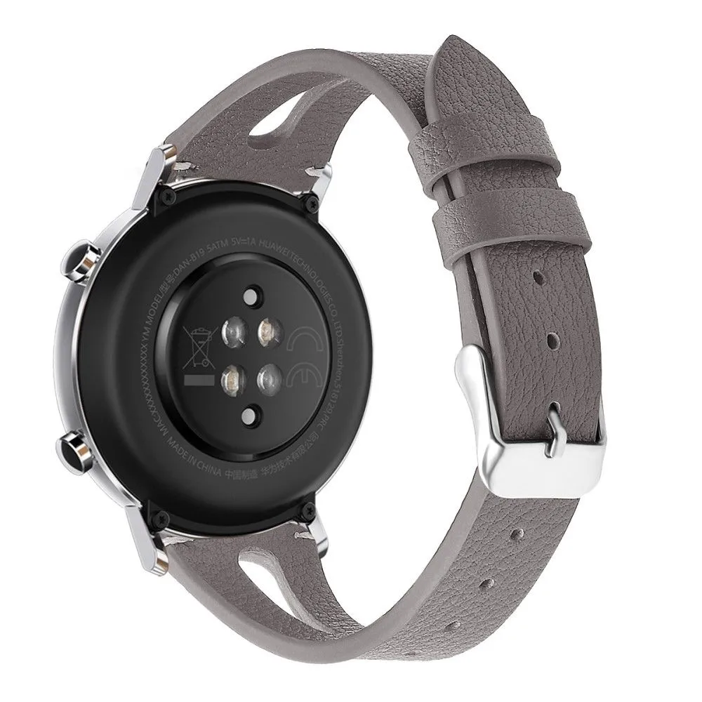 22mm Universal simple genuine leather watch strap - Grey