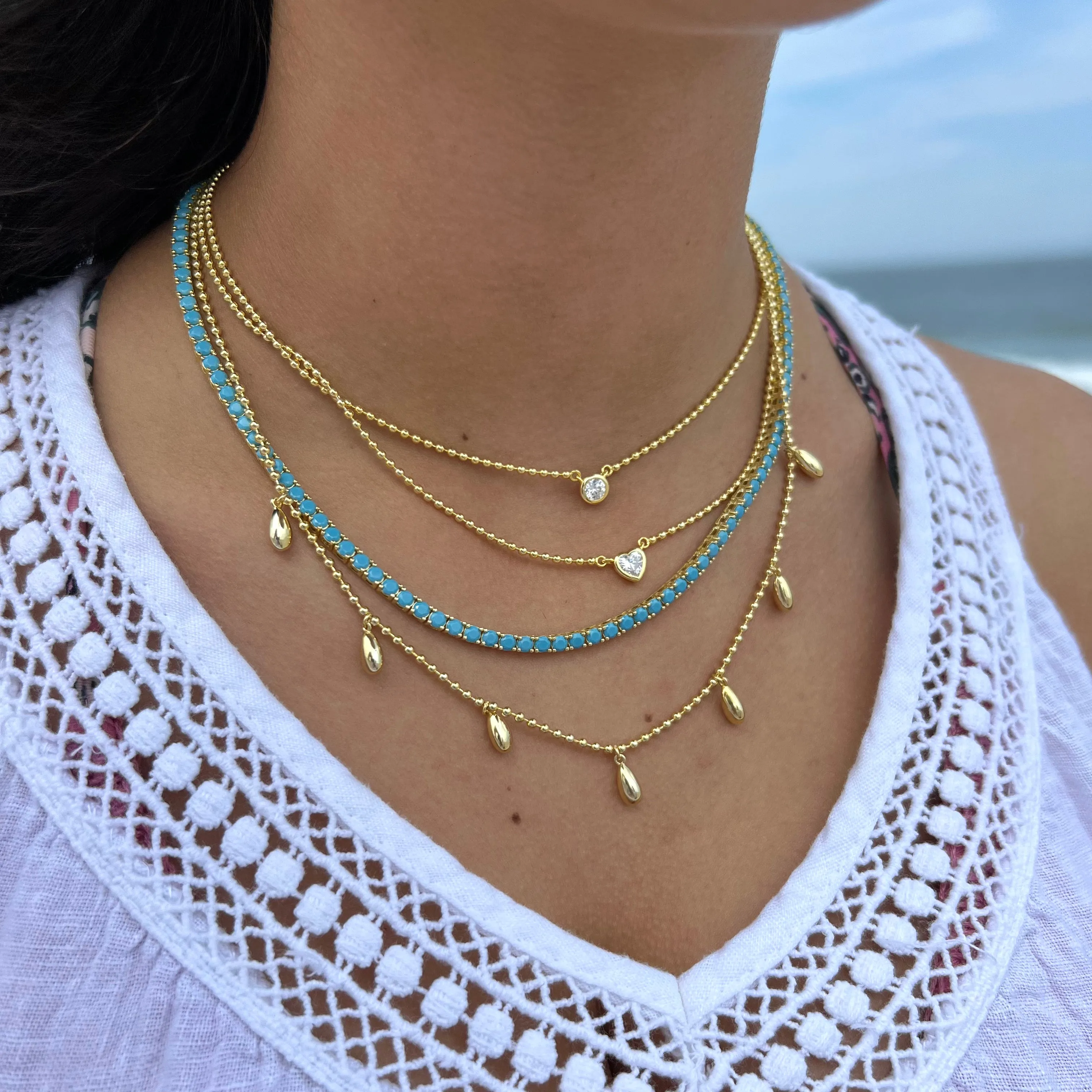 3MM TURQUOISE TENNIS NECKLACE