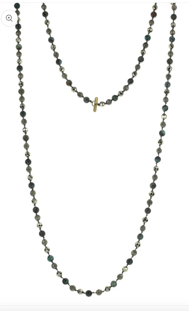 African Turquoise & Pyrite Necklace