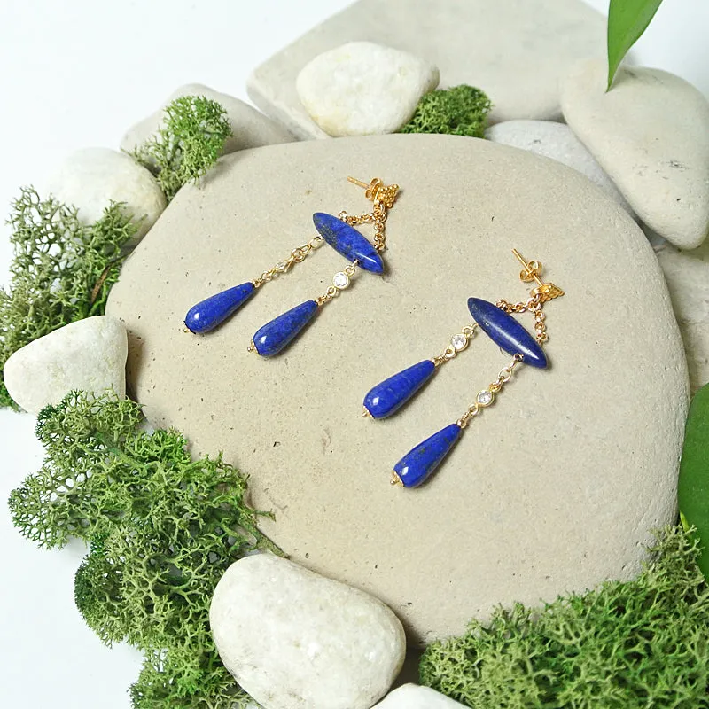 Alexandra Earrings - Lapis Blue