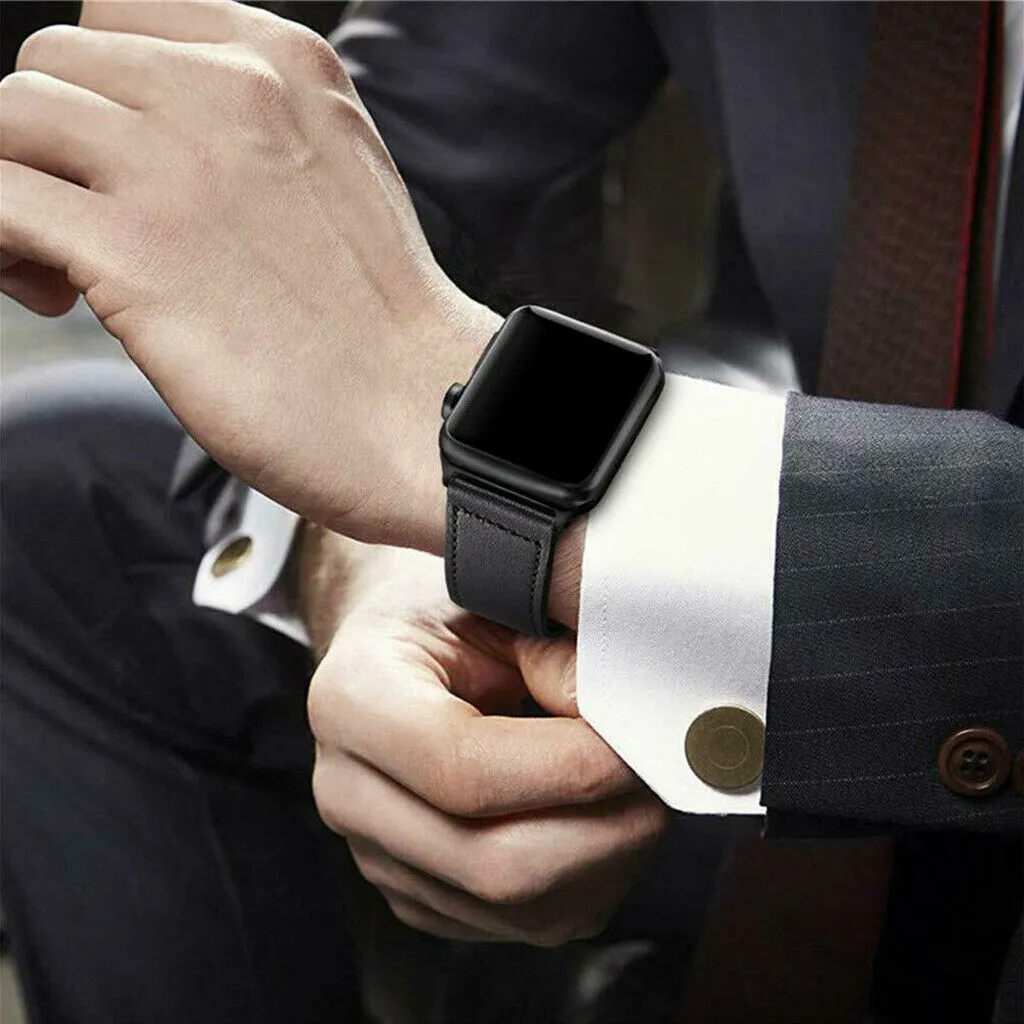 Apple Watch 41mm / 40mm / 38mm | Leather Watch Band Strap | Grey