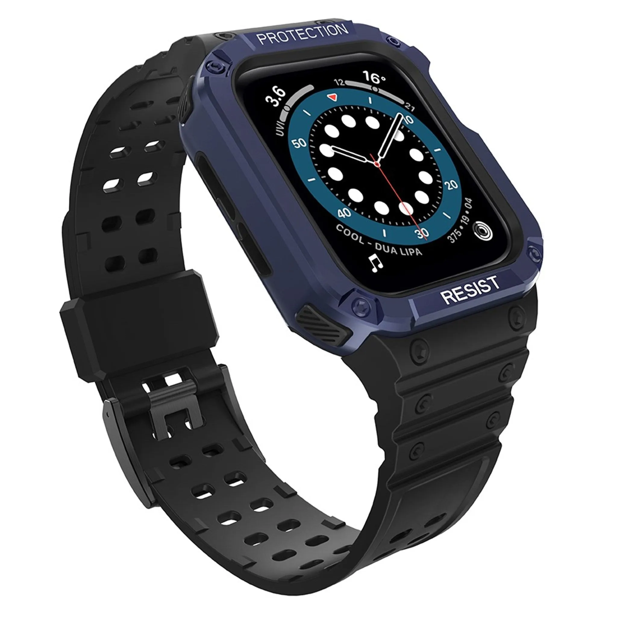 Apple Watch (41mm) unique TPU watch strap - Black / Blue