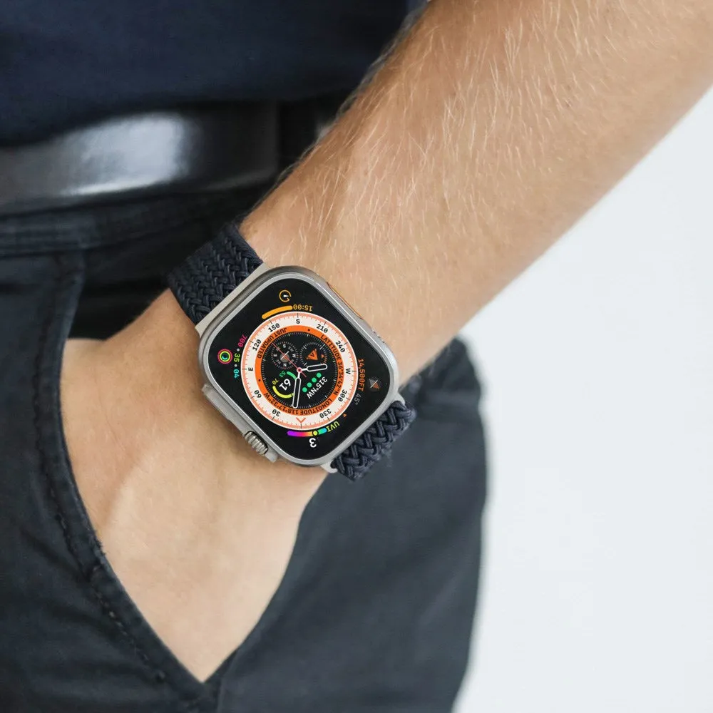 Apple Watch (42/44/45/SE/46/49mm) Vonmählen Woven Loop Nylon Rem - Navy