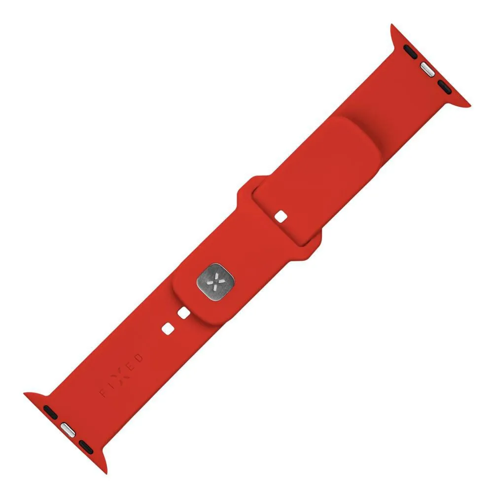Apple Watch (42/44/SE/45/46/49mm) Fixed Sporty Silikone Rem Sæt - Rød