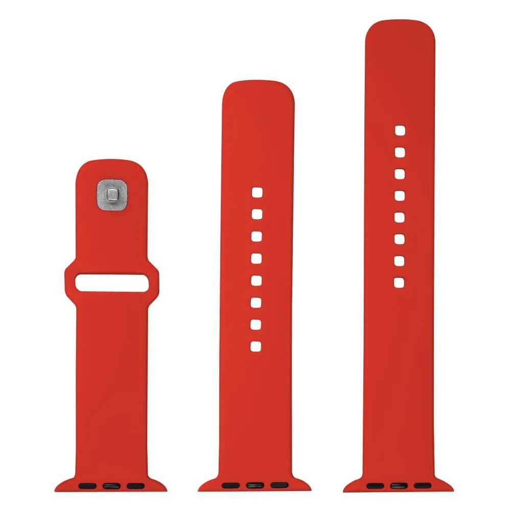 Apple Watch (42/44/SE/45/46/49mm) Fixed Sporty Silikone Rem Sæt - Rød