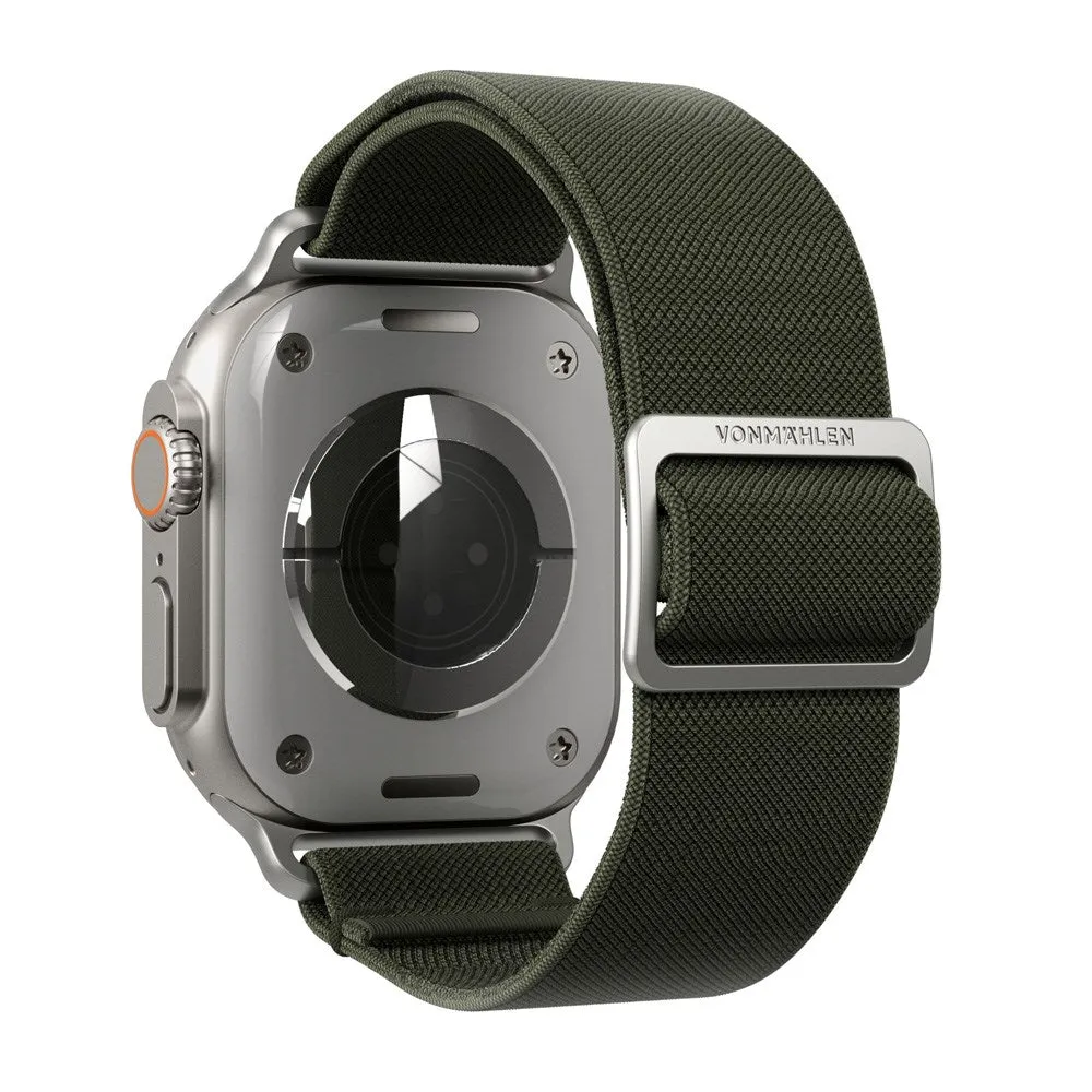 Apple Watch (42/44/SE/45/46/49mm) Vonmählen Classic Nylon Loop Rem - Olive