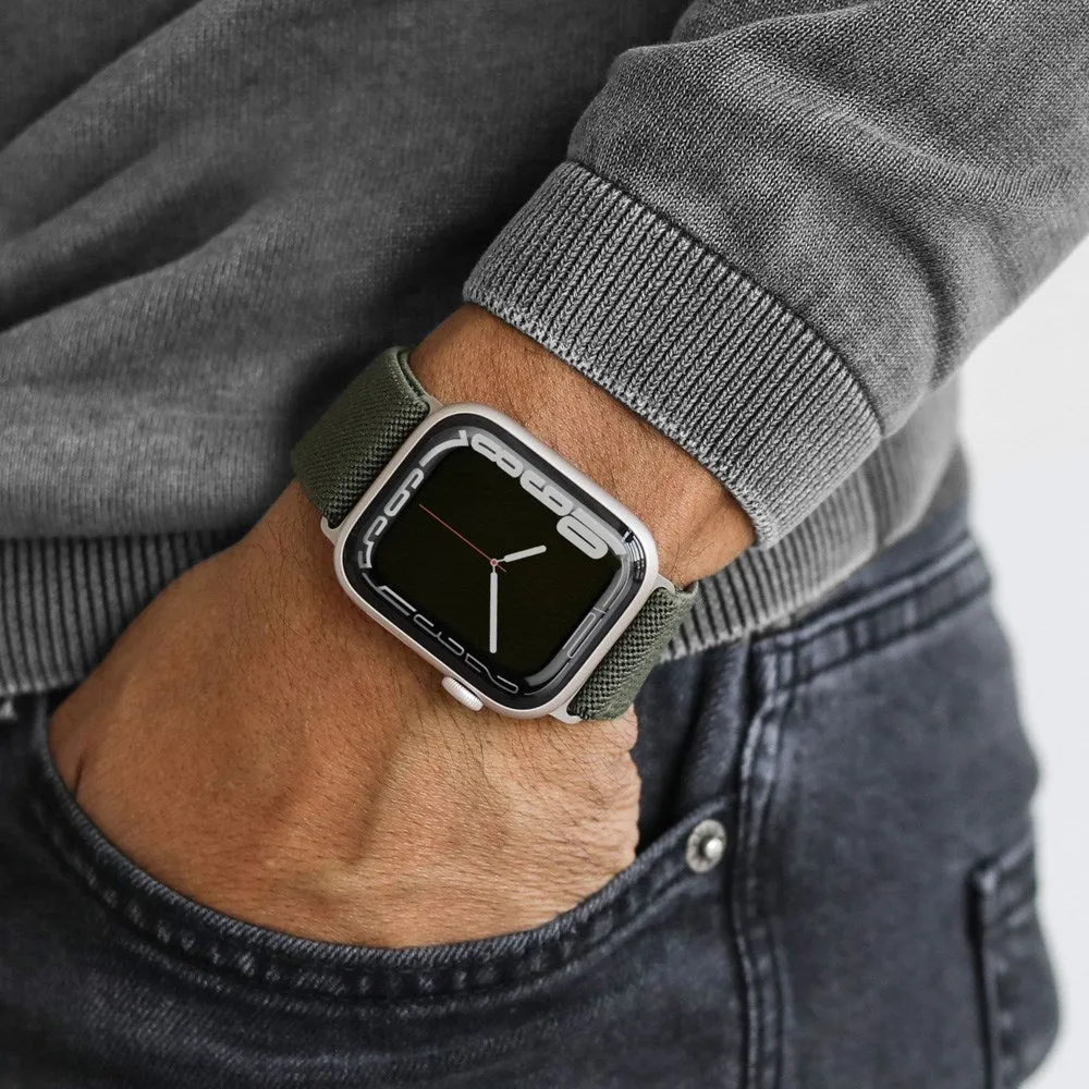 Apple Watch (42/44/SE/45/46/49mm) Vonmählen Classic Nylon Loop Rem - Olive