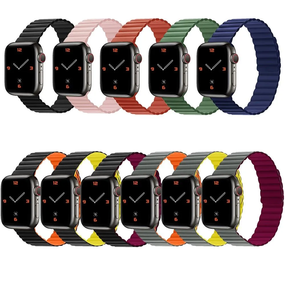 Apple Watch (45mm) dual color silicone watch strap - Green