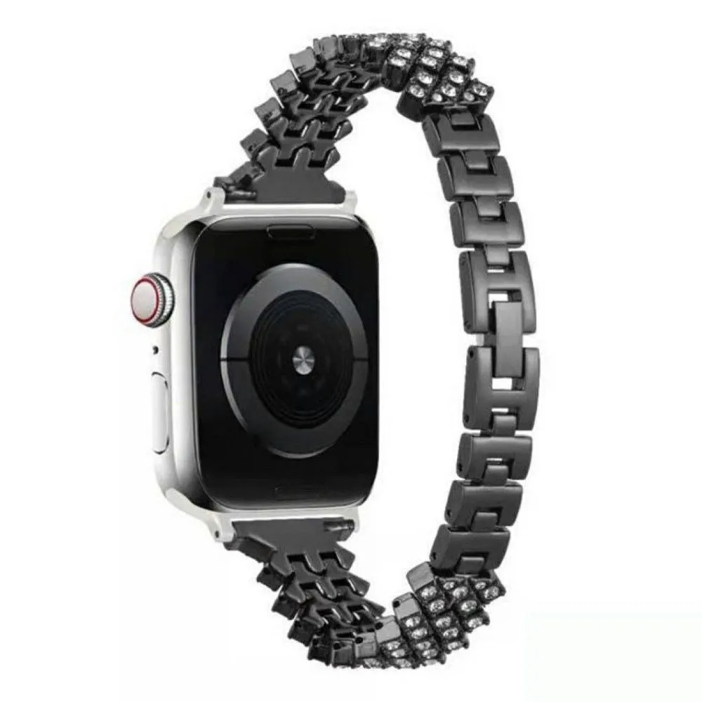 Apple Watch (45mm) rhinestone alloy watch strap - Black