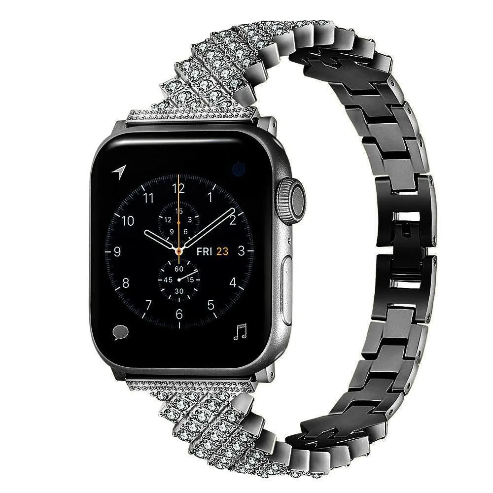 Apple Watch (45mm) rhinestone alloy watch strap - Black