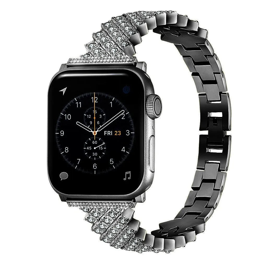 Apple Watch (45mm) rhinestone alloy watch strap - Black