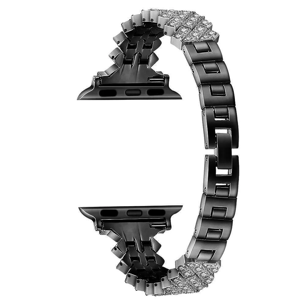 Apple Watch (45mm) rhinestone alloy watch strap - Black