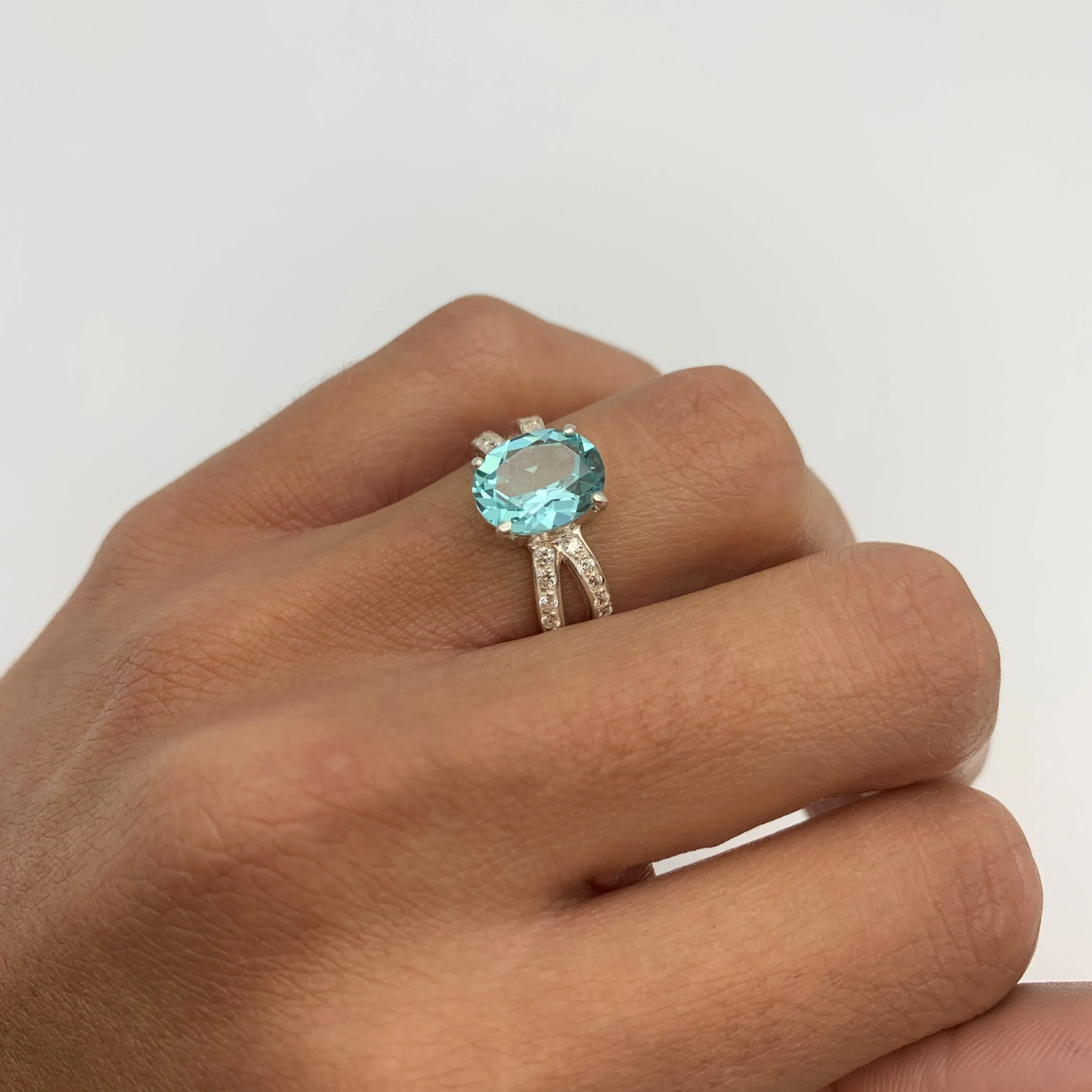 Aquamarine Vintage Ring - Blue Gemstone Ring - March Birthstone Ring
