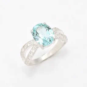 Aquamarine Vintage Ring - Blue Gemstone Ring - March Birthstone Ring