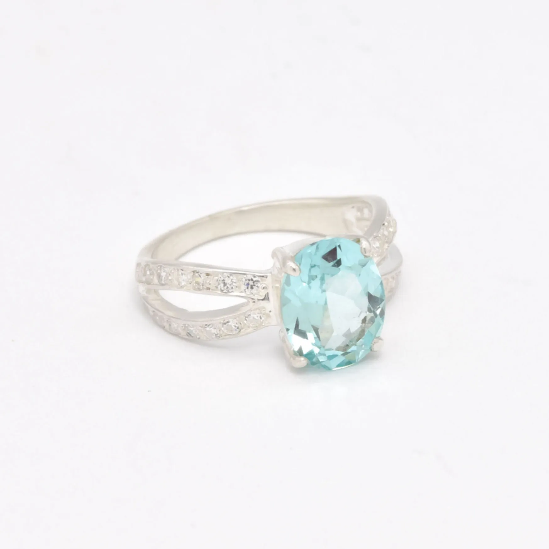 Aquamarine Vintage Ring - Blue Gemstone Ring - March Birthstone Ring