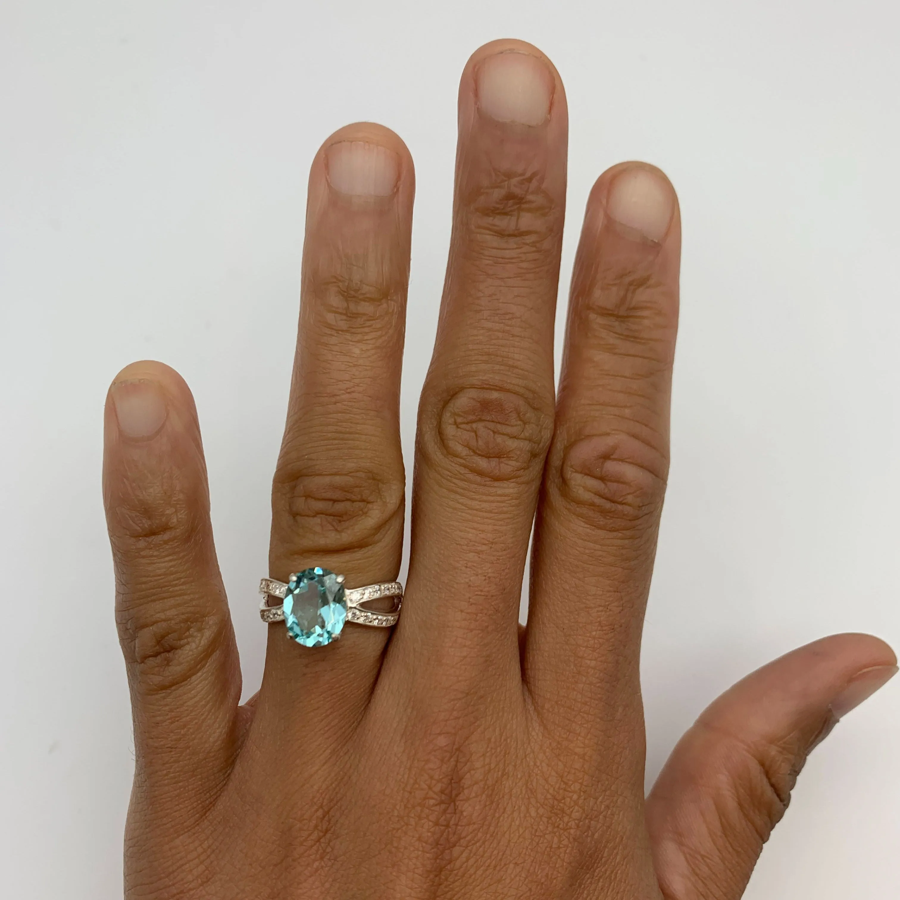 Aquamarine Vintage Ring - Blue Gemstone Ring - March Birthstone Ring