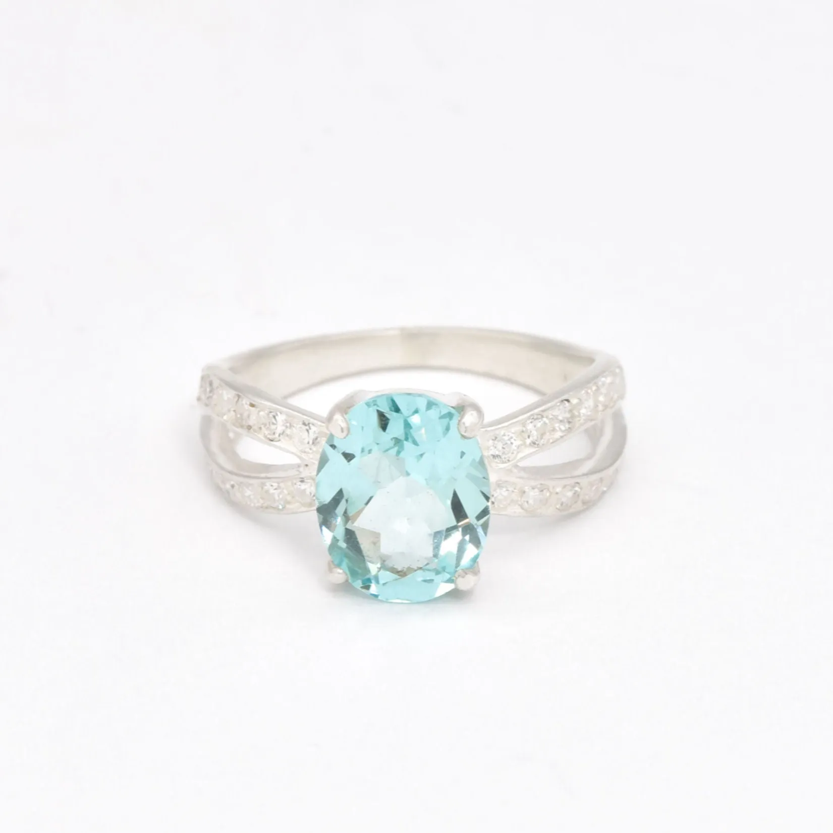 Aquamarine Vintage Ring - Blue Gemstone Ring - March Birthstone Ring