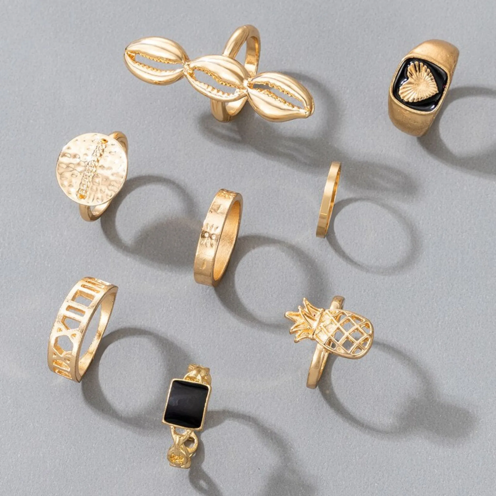 Boho Fashion Style Ring Set