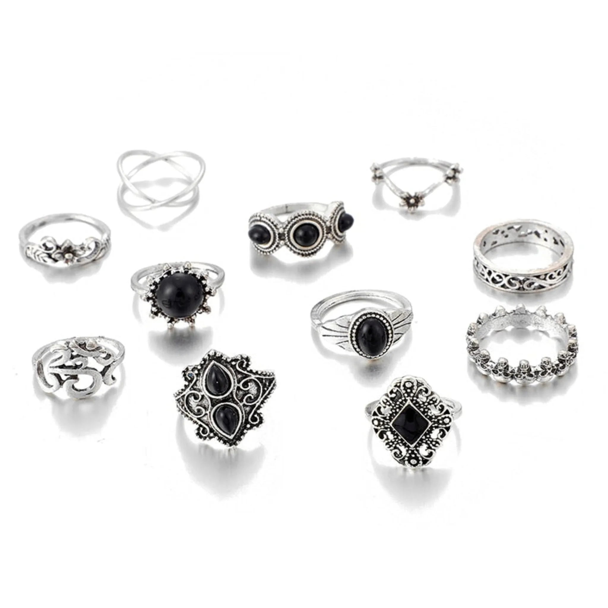 Boho Fashion Style Ring Set