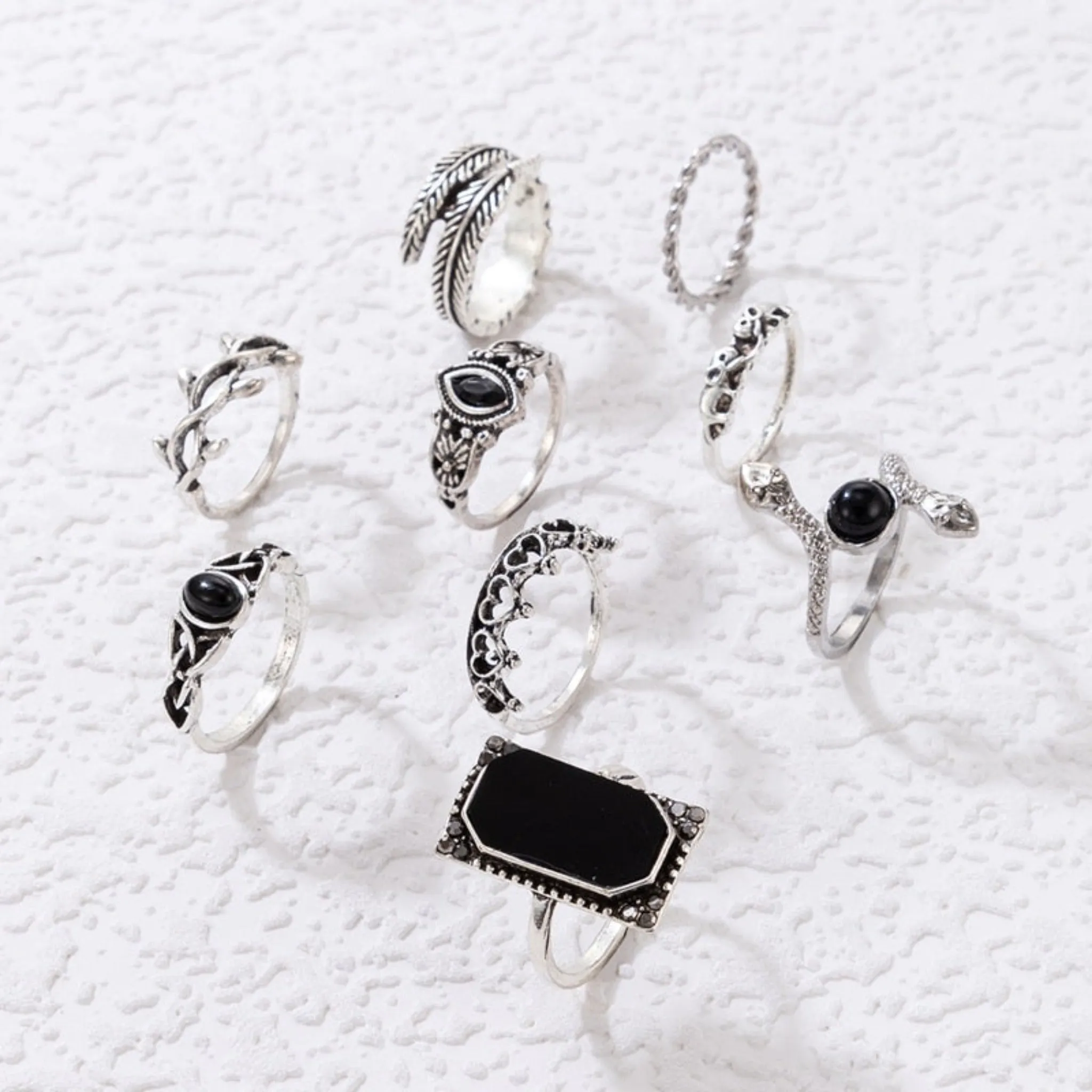 Boho Fashion Style Ring Set