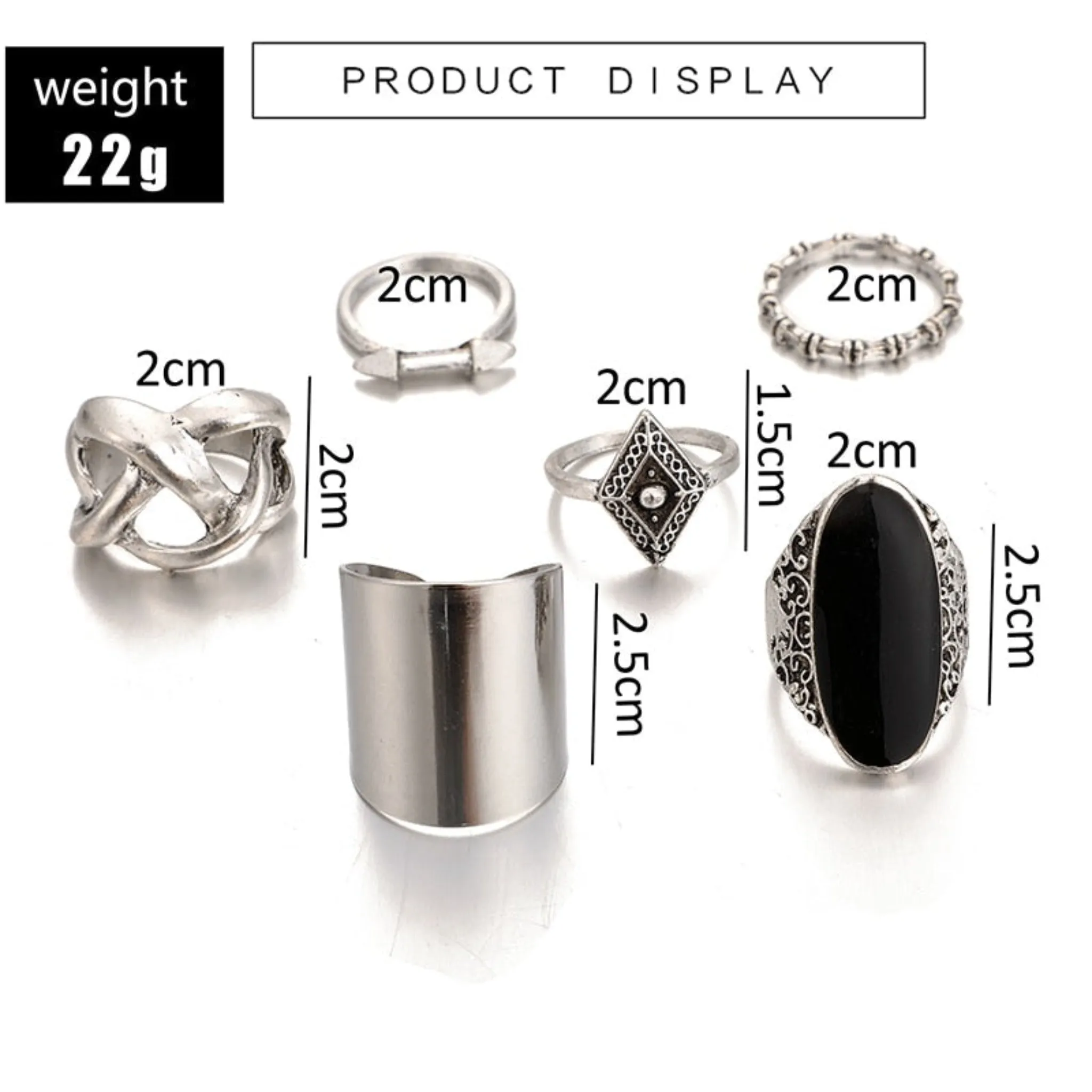 Boho Fashion Style Ring Set