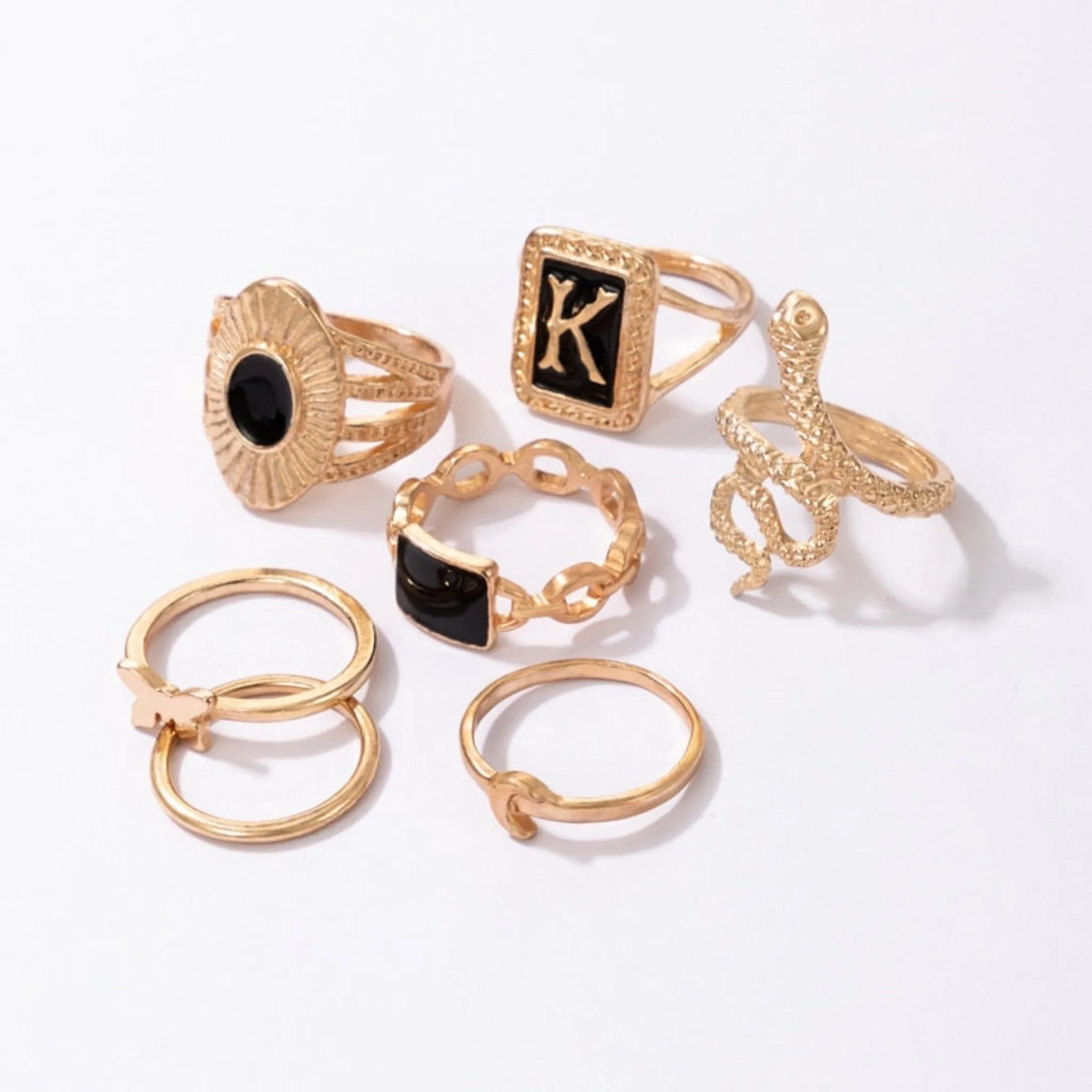 Boho Fashion Style Ring Set