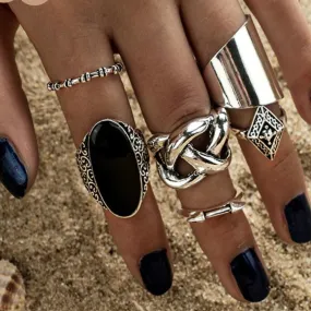 Boho Fashion Style Ring Set