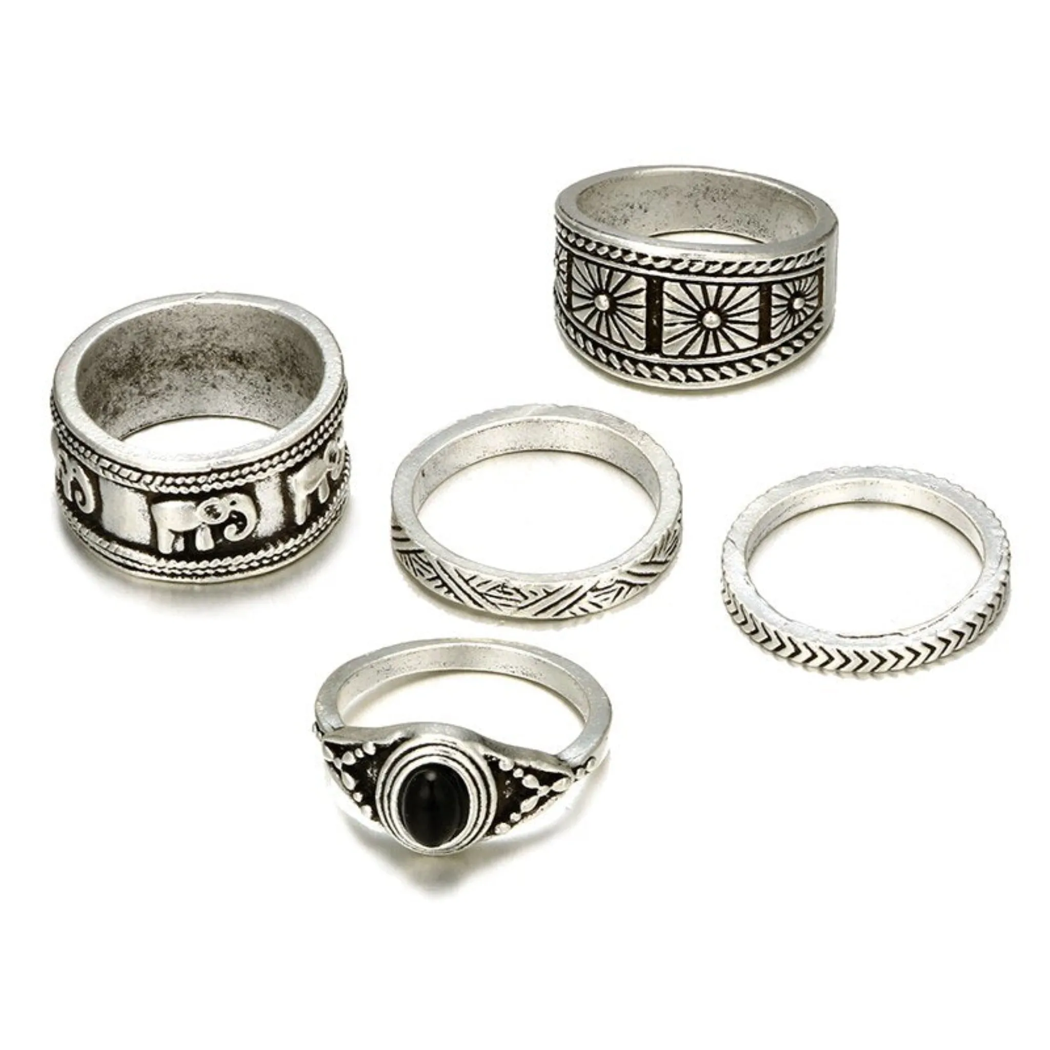 Boho Fashion Style Ring Set