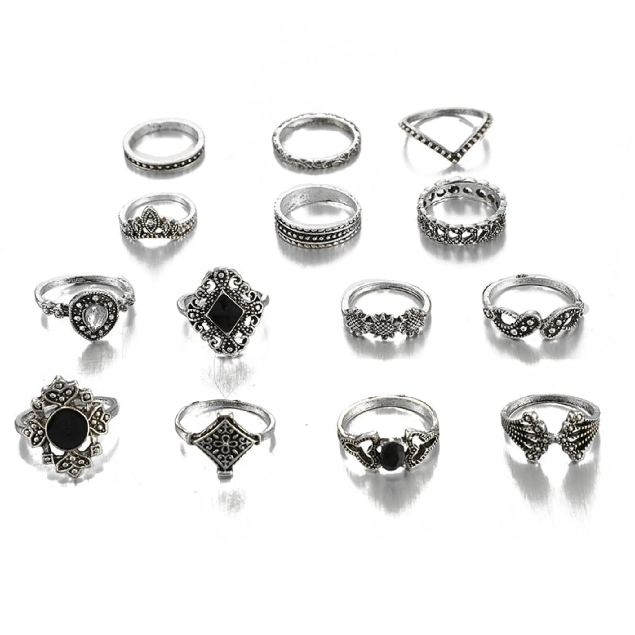Boho Fashion Style Ring Set
