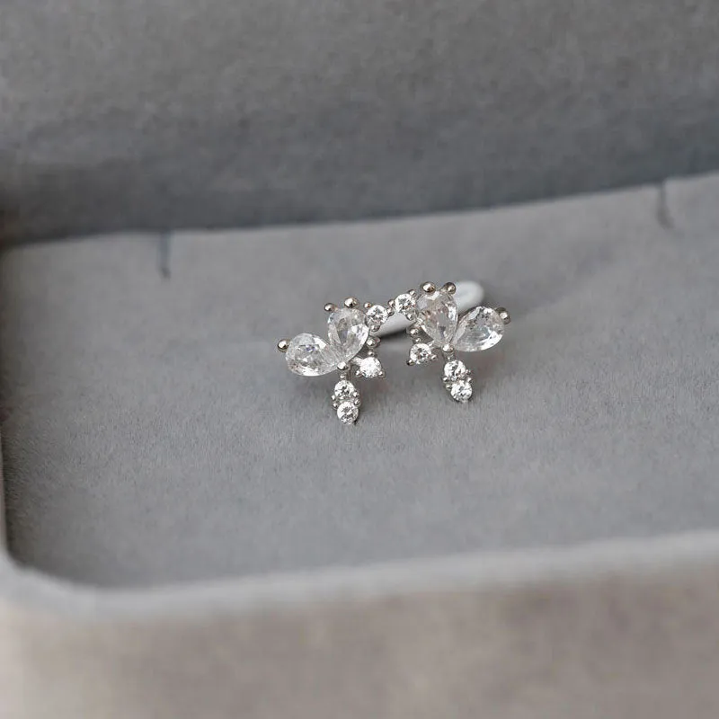 Butterfly Sparkle Sterling Silver Earrings