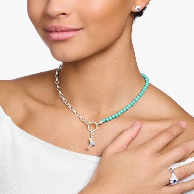Charm Club Turquoise Pearls Necklace KE2188-404-17
