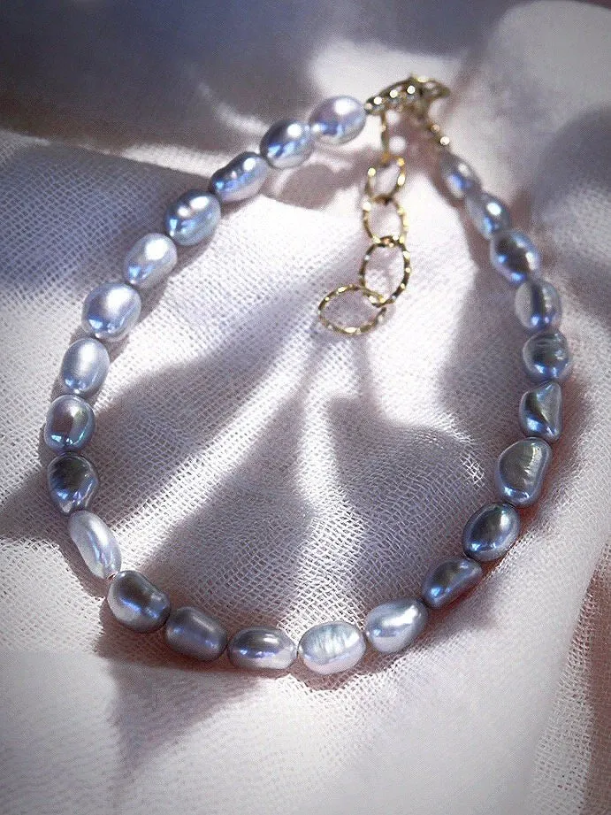 Chunky Gray Pearl Anklet - Ala