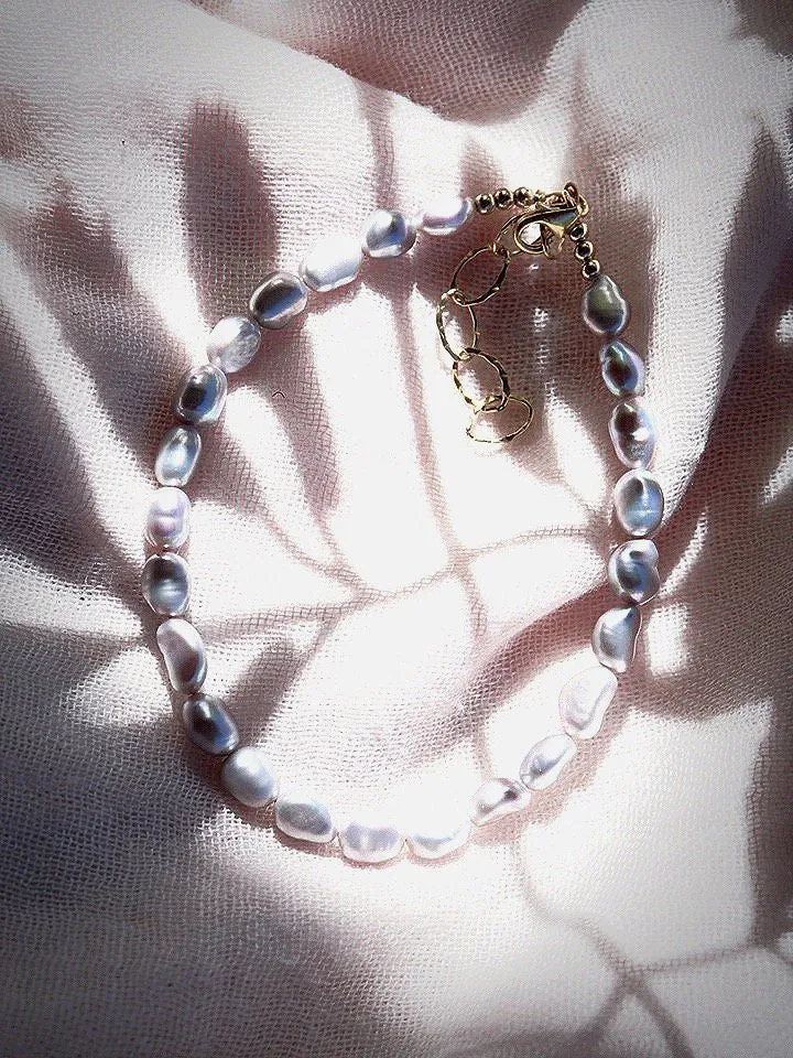 Chunky Gray Pearl Anklet - Ala