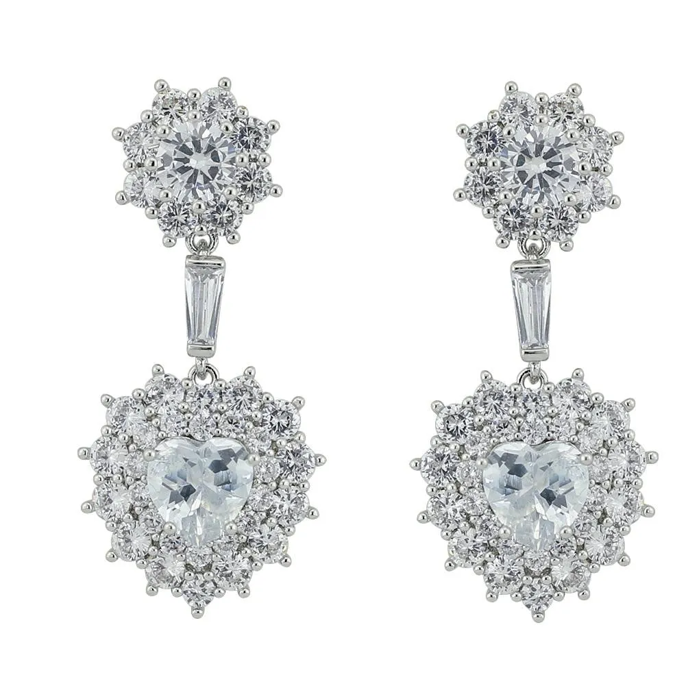 Cubic Zircon CZ Copper Wedding Dangle Wedding Earring  CE10629
