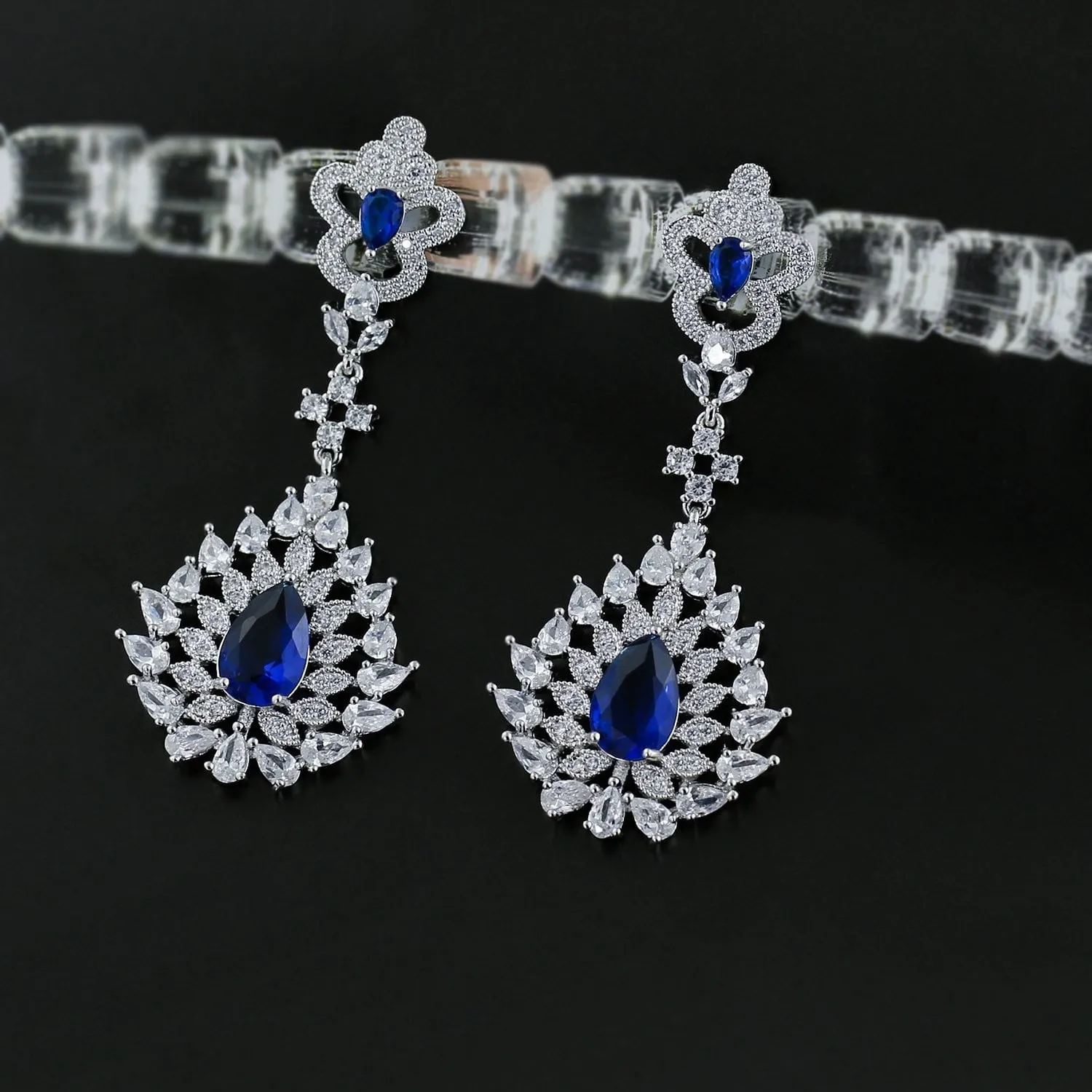 Cubic Zircon CZ Wedding Drop Dangle Earring CE10055