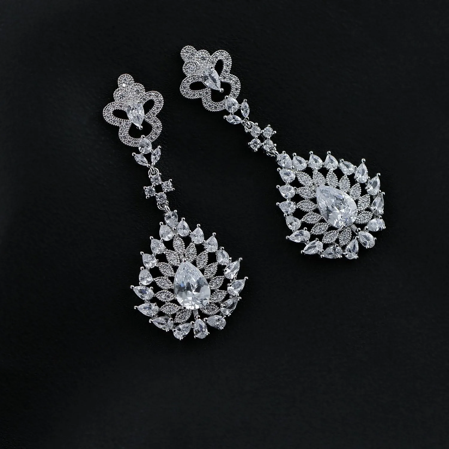 Cubic Zircon CZ Wedding Drop Dangle Earring CE10055
