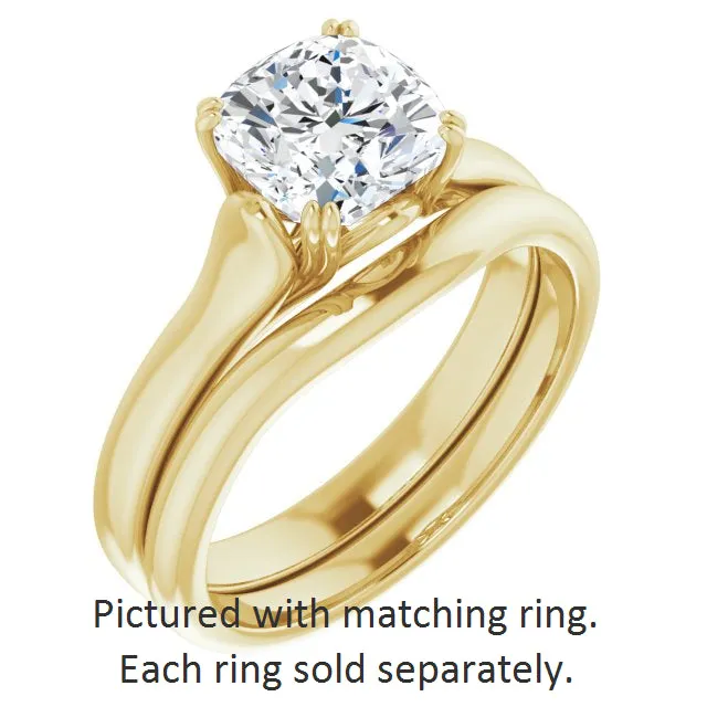 Cubic Zirconia Engagement Ring- The Alissa (Customizable Cushion Cut Solitaire with Under-trellis Design)