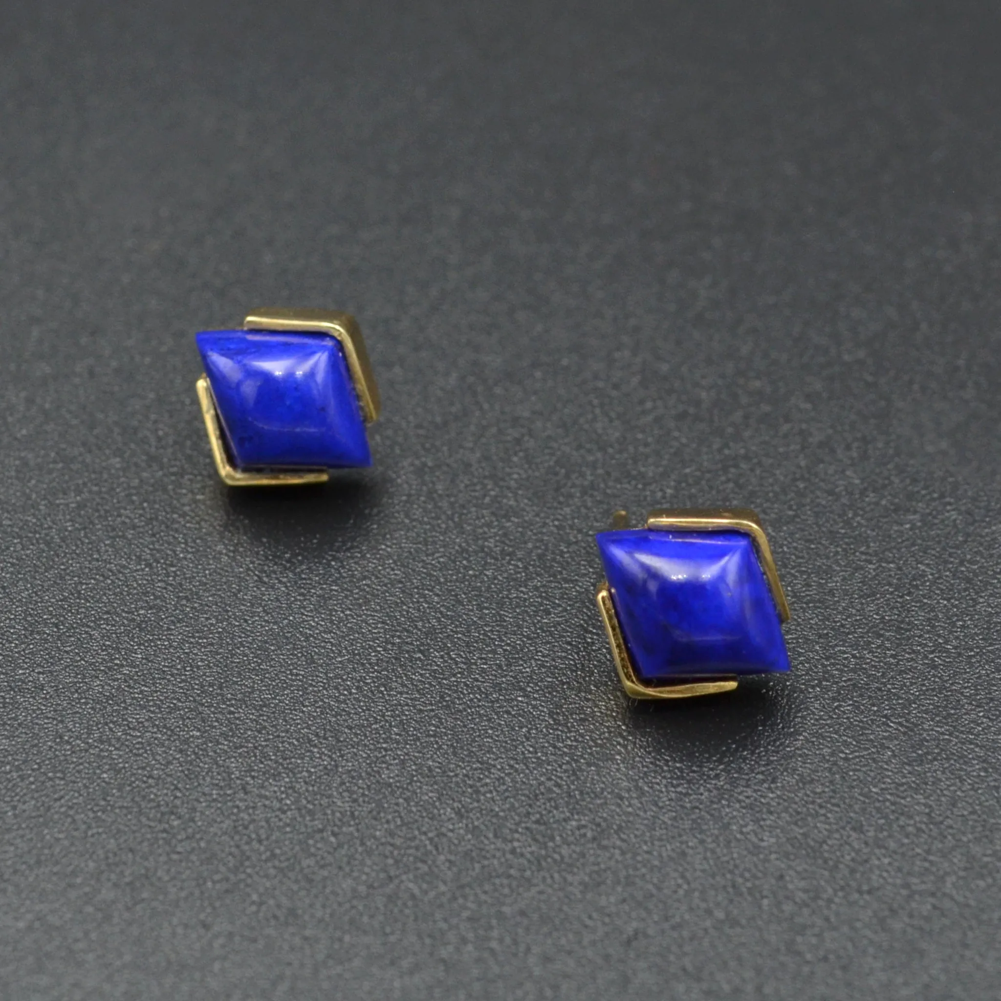 Diamond Lapis Earrings
