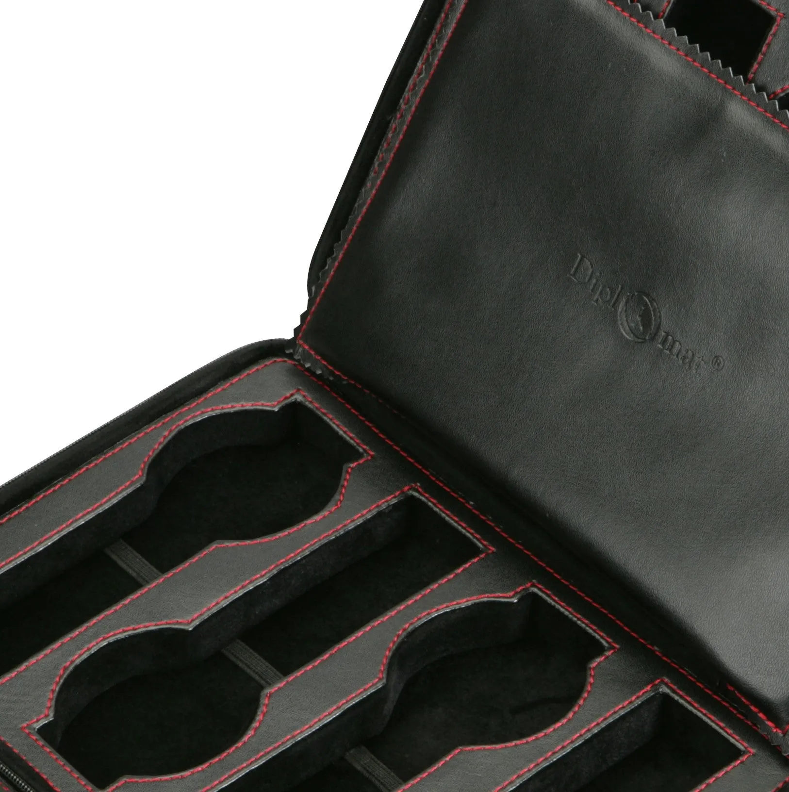 Diplomat Black Leather 8 Watch Travel Case