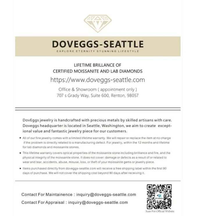 Doveggs emerald asscher moissanite pendant necklace for women (pendant only)
