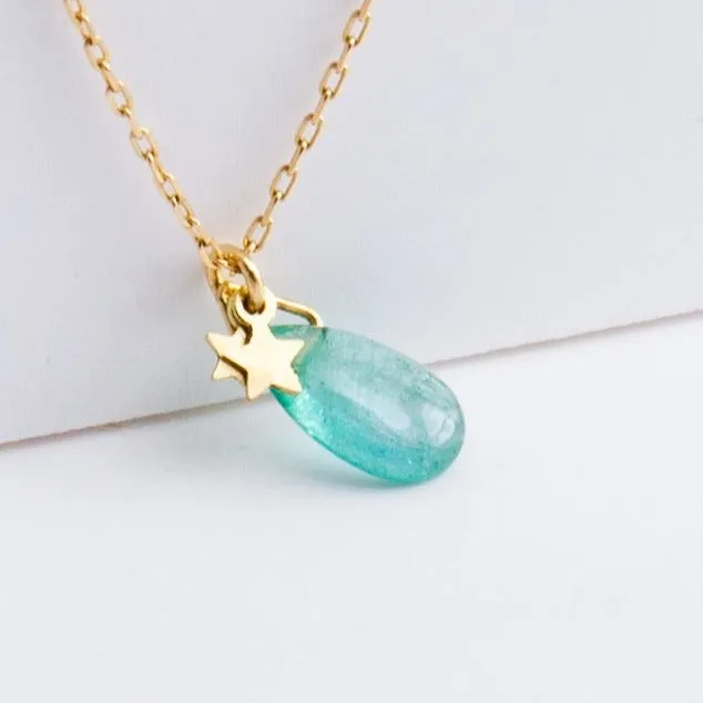 Emerald smiley necklace