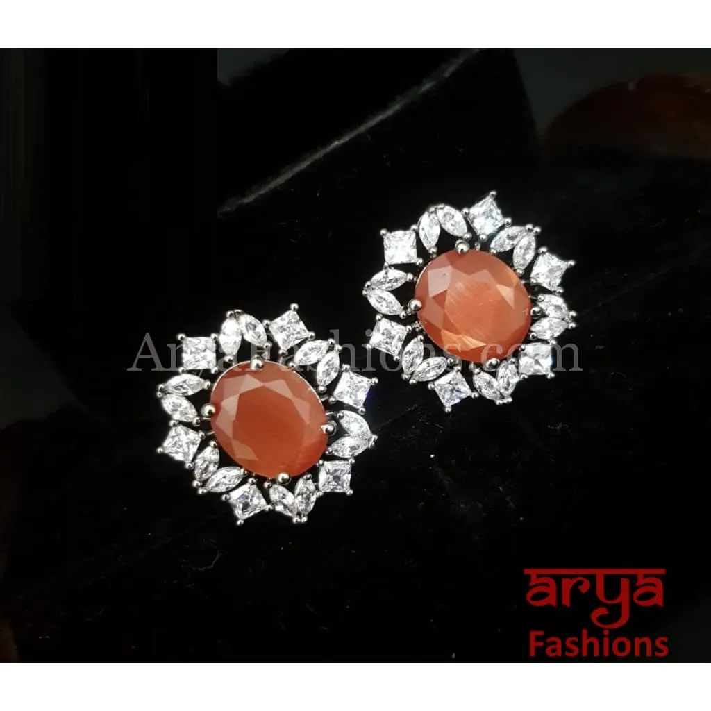 Eshani CZ Black Victorian Studs