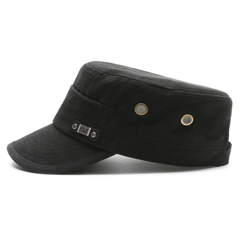 Fashion Men's Summer Cap Cotton Flat Military Cap Solid Women's Baseball Caps Snapback Trucker Hat Gorras Hombre