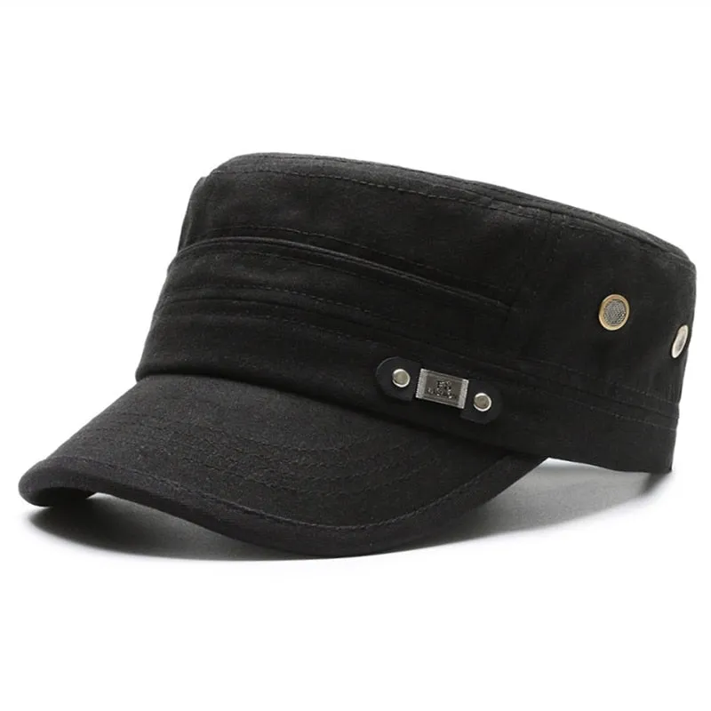 Fashion Men's Summer Cap Cotton Flat Military Cap Solid Women's Baseball Caps Snapback Trucker Hat Gorras Hombre