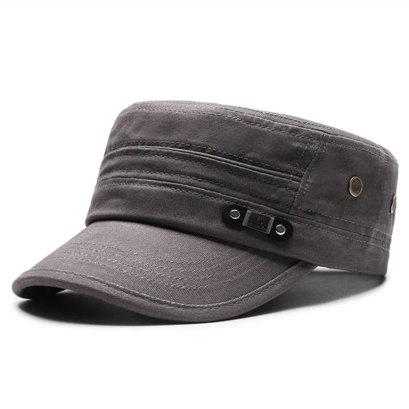 Fashion Men's Summer Cap Cotton Flat Military Cap Solid Women's Baseball Caps Snapback Trucker Hat Gorras Hombre