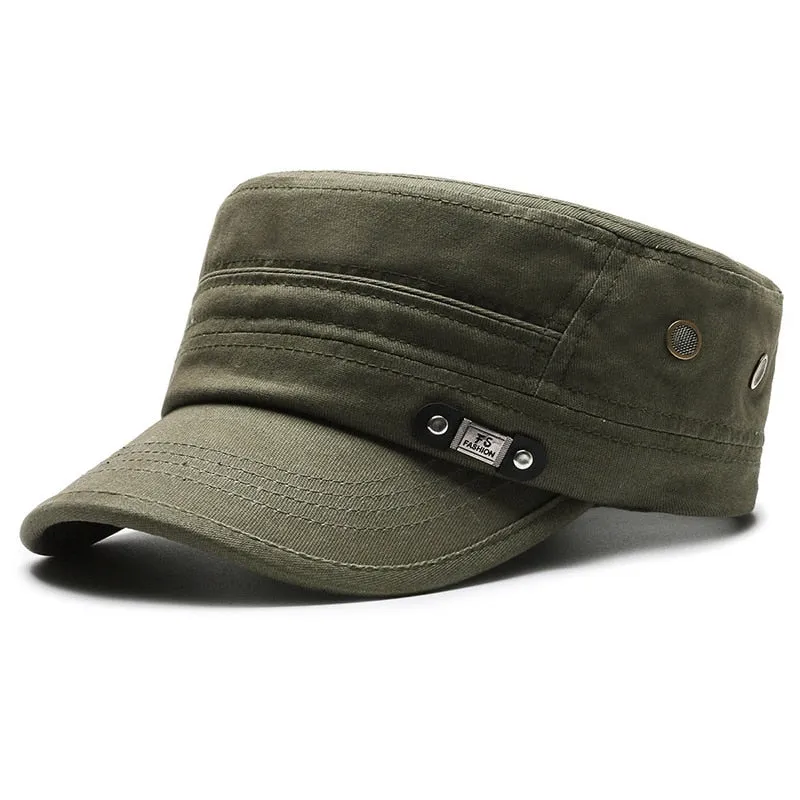 Fashion Men's Summer Cap Cotton Flat Military Cap Solid Women's Baseball Caps Snapback Trucker Hat Gorras Hombre