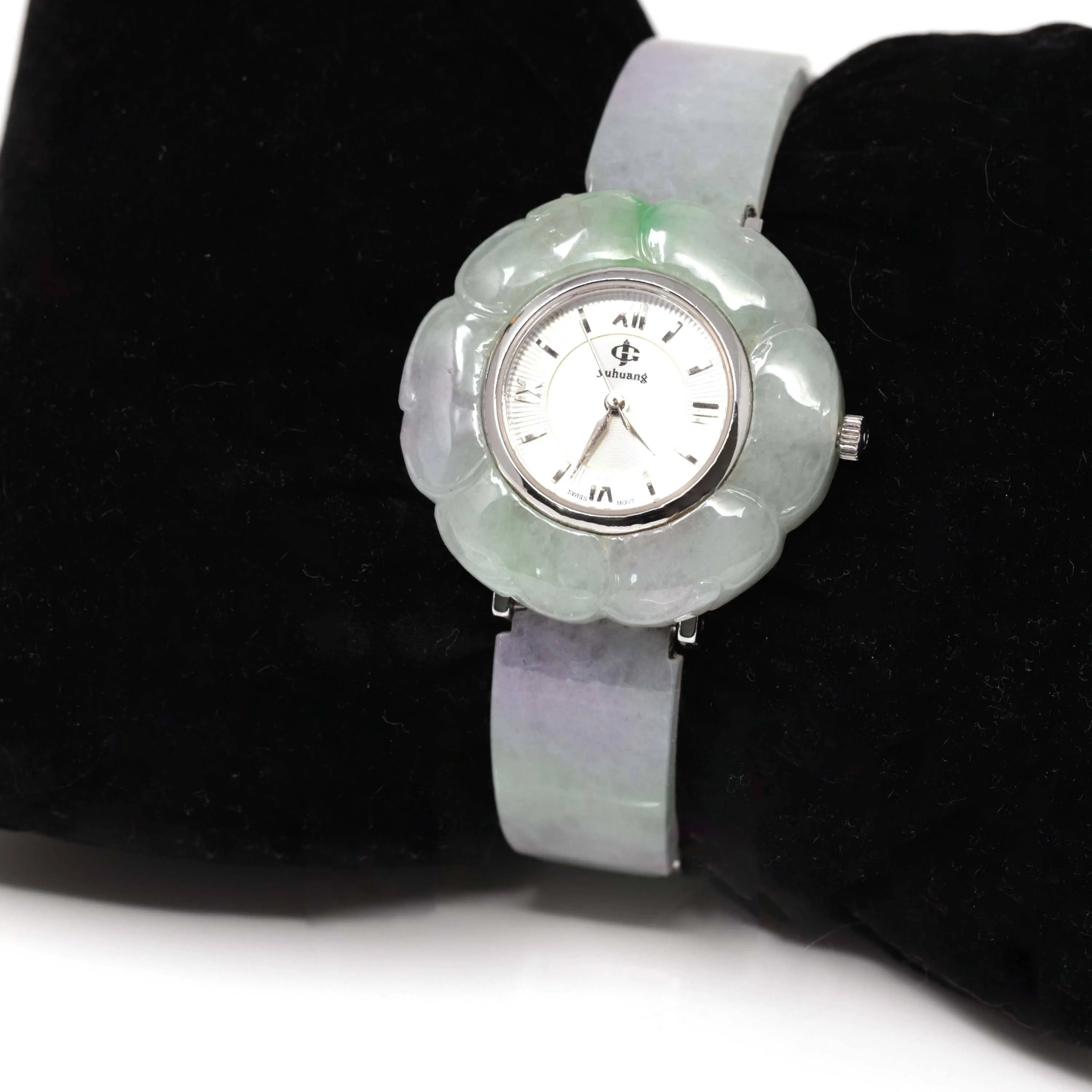Genuine Burmese Lavender- Green Jadeite Jade Watch (Art & Collectibles)