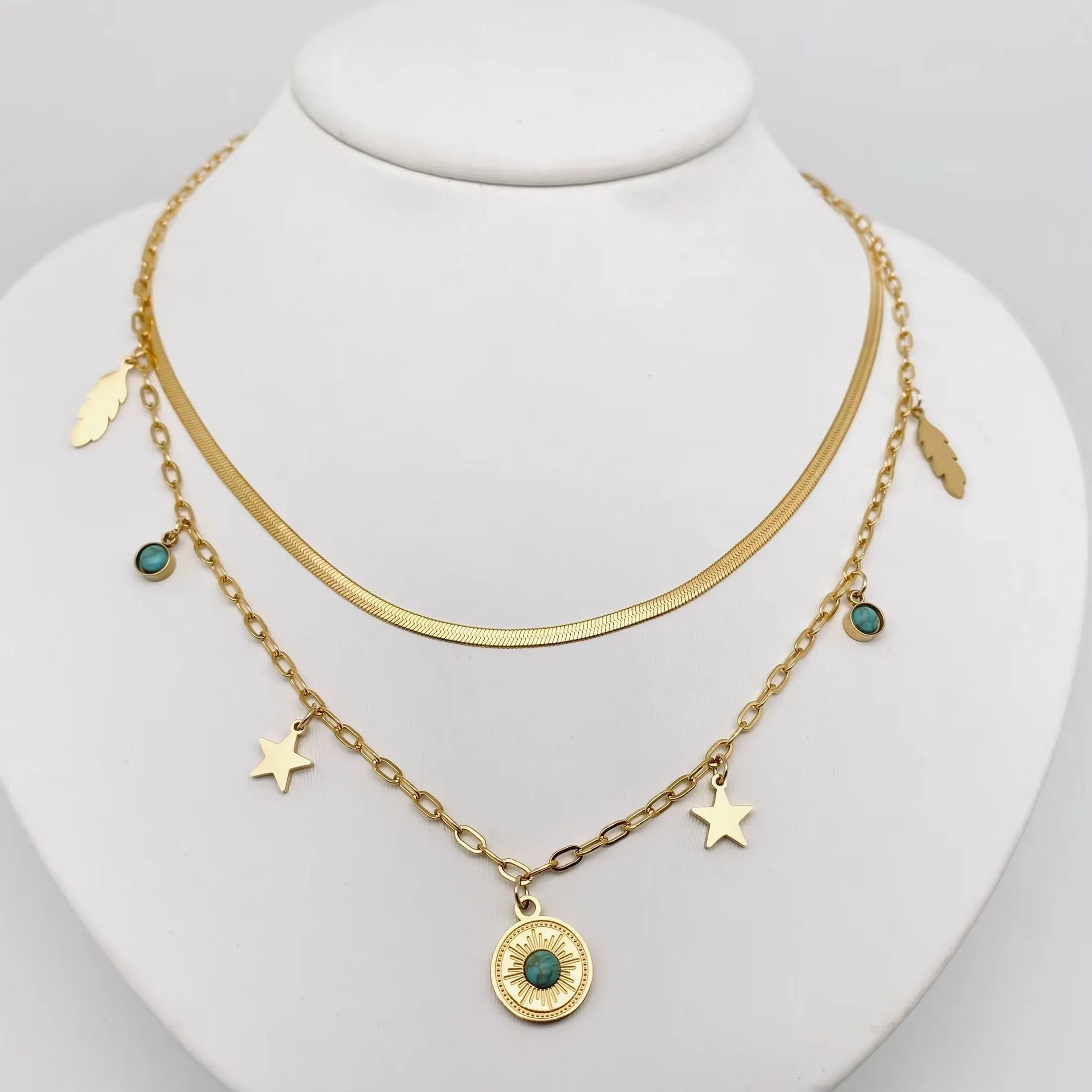 Gold Plated Double Necklace